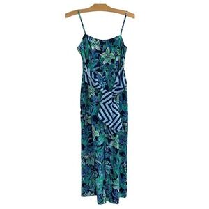 Lilly Pulitzer | Nila Floral Jumpsuit High Tide Wide Leg Smocked Back- Size 6